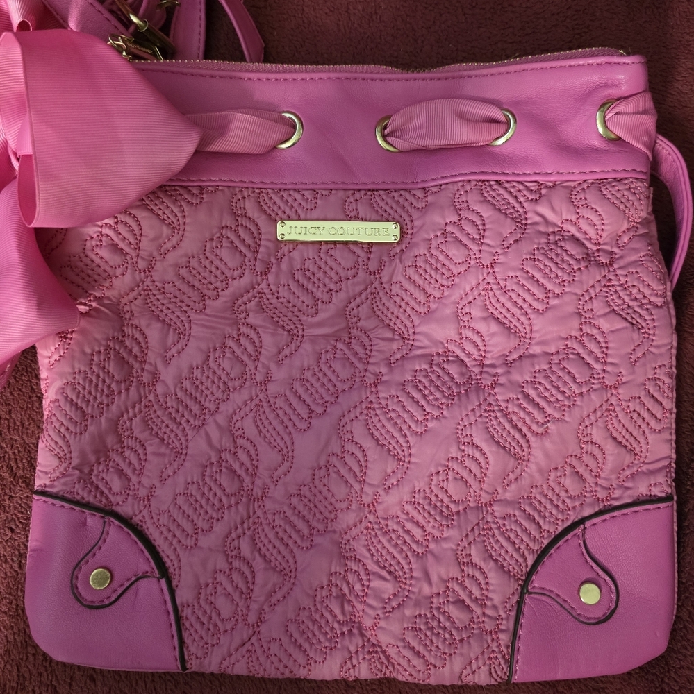 Juicy Couture Pink Embroidered Crossbody Bag. Look Stylish This Spring.